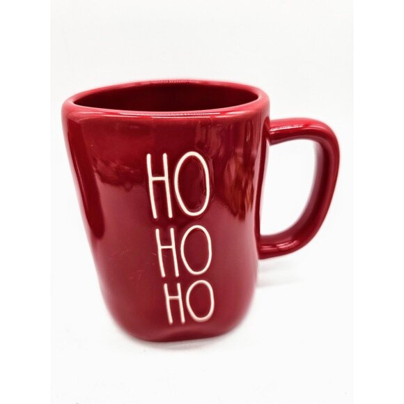 Rae Dunn Artisan Collection Magenta Christmas Coffee Cups Mug Pair  Cheer, Ho,Ho - Picture 3 of 10